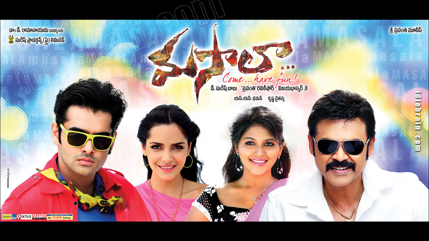 Masala Wallpapers Telugu Cinema Posters Venkatesh Ram Anjali And Shazan Padamsee 