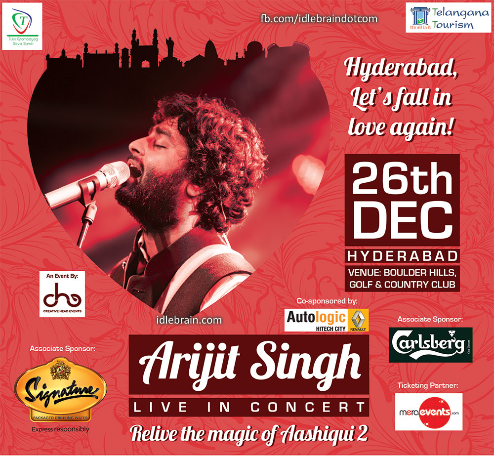 Arijit Singh Live In Concert In Hyderabad On 26th December Telugu Cinema News