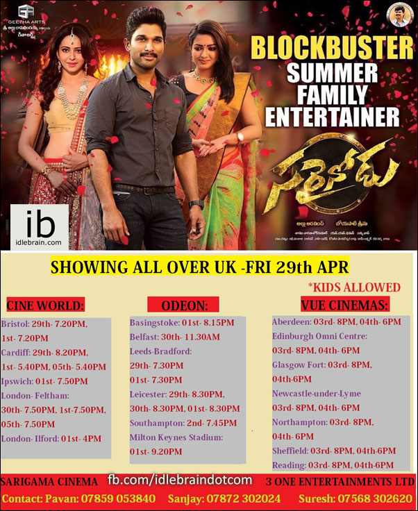 Sarrainodu in UK Telugu cinema news